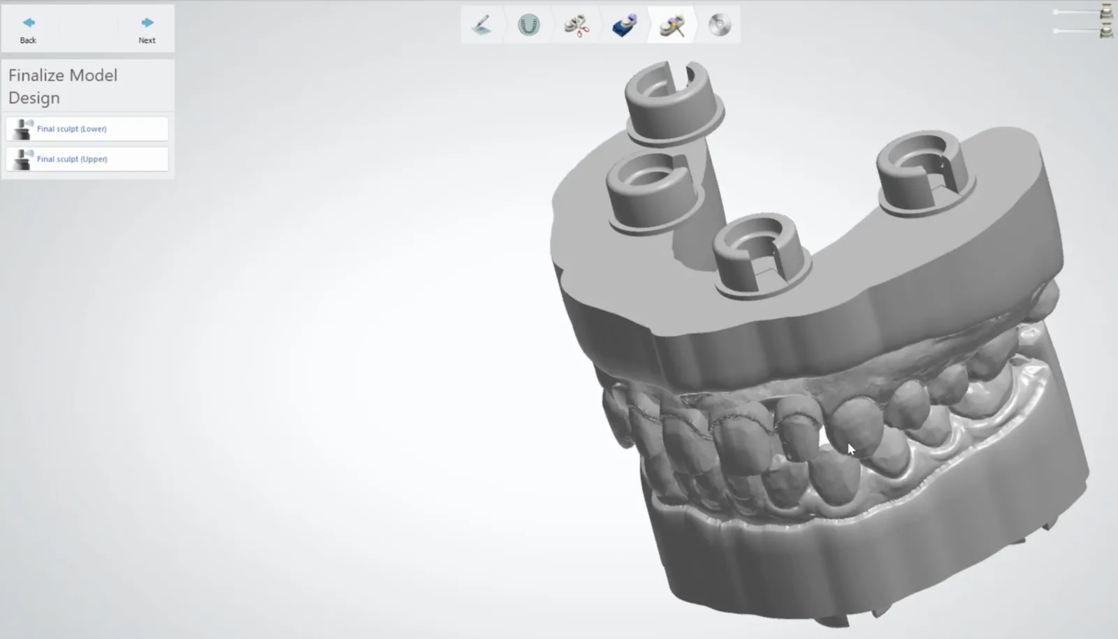 Step Finalize Model Design con l'attachment DACOS fuso nel modello finito.